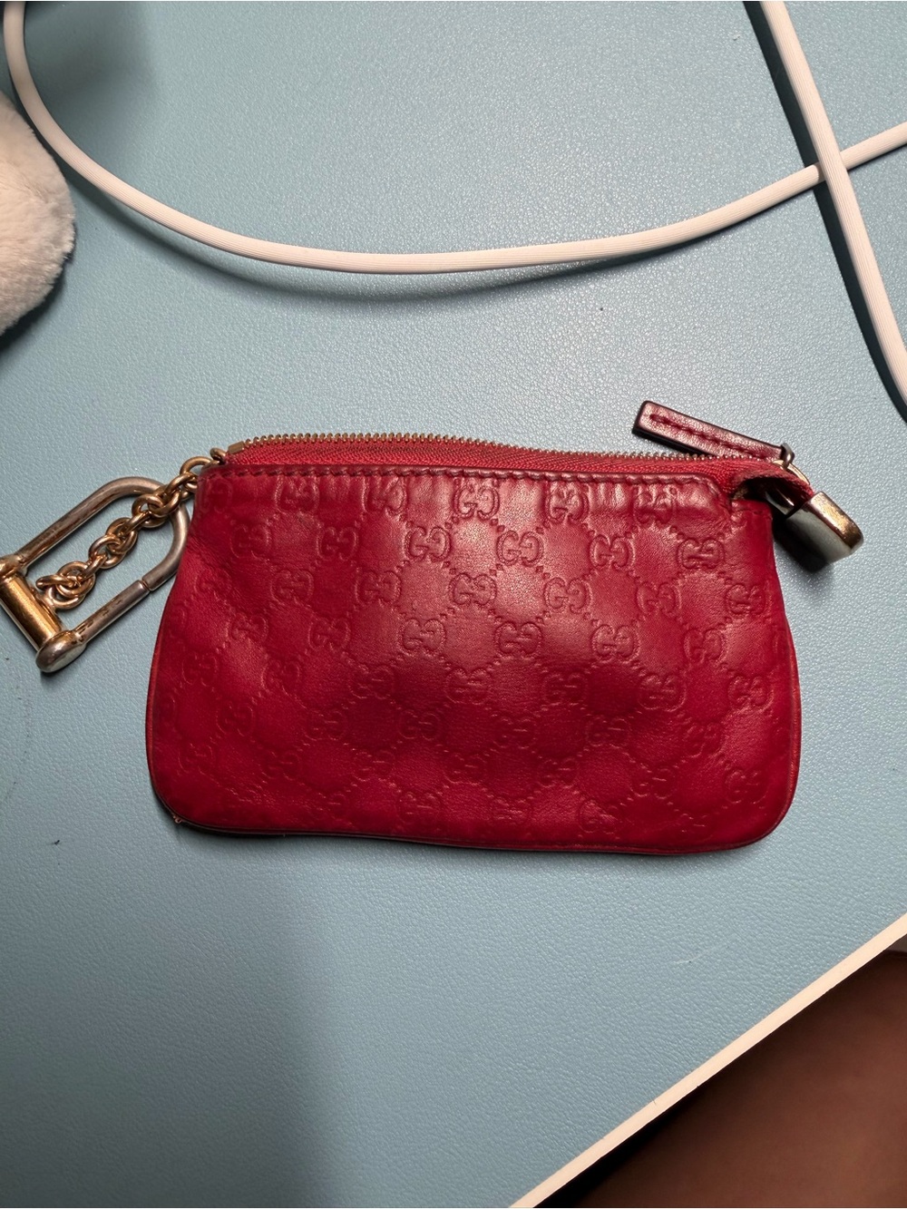 Gucci Guccissima Hot Pink / Red Coin Pouch